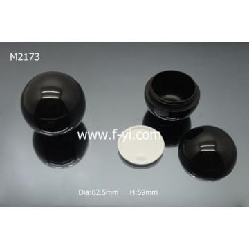 Schwarzes rundes Kugel-Form-Plastikkosmetisches kundenspezifisches Glas